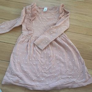 Light pink Swiss dots toddler girl dress